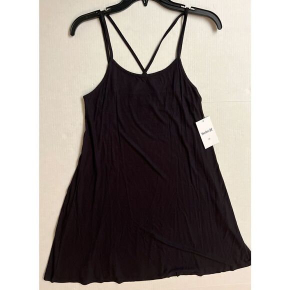 Hurley 3HKD0536 Black Caviar Womens Sz Small Claire Rib Tank Dress - Picture 2 of 12